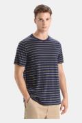 icebreaker Wave Stripe T-shirt Donkergroen/Donkerblauw