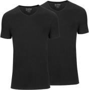 Slater T-shirt Basic Fit V 2-Pack Zwart heren