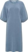 Yaya Knitted puff sleeve dress Blauw dames