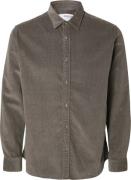 Selected Homme Overhemd Regowen Cord Bruin heren