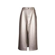 Poools Skirt pu Bruin dames