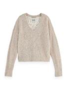 Scotch & Soda Pullover Boucl V-neck Beige dames