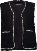 Geisha Gilet teddy embroidery Zwart dames