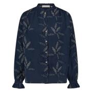 Nukus Blouse Jenna Embroidery Blauw dames