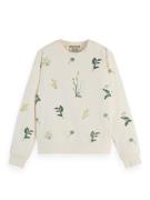 Scotch & Soda Sweater All over embroidery Wit dames