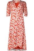 Scotch & Soda Midi wrap dress with knot detail Rood dames