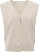 Yaya Knitted spencer with shoulder Beige dames