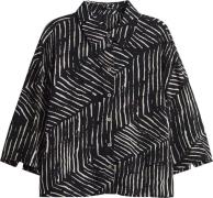 Opus Blouse Fiana palm leaves Zwart dames