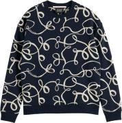 Scotch & Soda Sweater Aop Navy heren