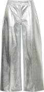 Ichi Pantalon Kate Metallic Zilver dames