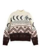 Scotch & Soda Pullover Metallic Fair Isle  Bruin dames
