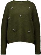 Summum Gebreide Trui Embellished Cozy Melange Army dames