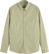Scotch & Soda Overhemd Essential Poplin Ruit Groen heren
