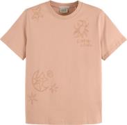 Scotch & Soda T-shirt with flock print Regular fit  Roze dames