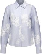 Geisha Blouse embroidered flowers Blauw dames