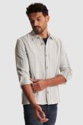 Cast Iron Overhemd Twill Slub Strip Crème heren