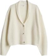 Opus Gebreid Vest Dusena Boxy met sjaalkraag Crème dames