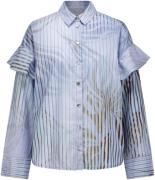 Summum Blouse Flowers and stripes Hemelsblauw dames