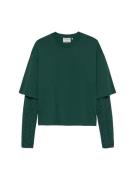 Catwalk Junkie Top with lace sleeves Loose fit Groen dames