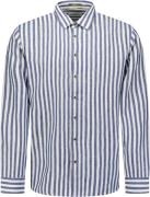 No Excess Overhemd Vertical Big Stripe With Line Indigo heren