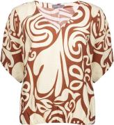 Geisha Top bi-color Bruin dames