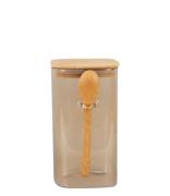 Present Time Koken & Tafelen Canister Square glass large with spoon Sa...