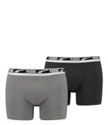 Puma Boxershorts Multi Logo Boxer Men 2-Pack Grijs