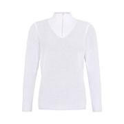 Zip Turtle Jumper Coltrui Blouse Skovhuus , White , Dames