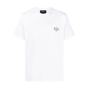 Katoenen T-shirt met Bedrukt Logo - S A.p.c. , White , Heren
