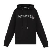 Hoodie met logo patch Moncler , Black , Dames