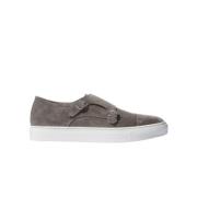 Handgemaakte Grijze Suede Monkstrap Sneakers Scarosso , Gray , Heren