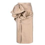 Gouden Satijnen Bloemen Midi Rok Maison Margiela , Beige , Dames