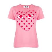 t-shirt Comme des Garçons Play , Pink , Dames
