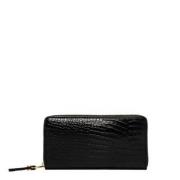 Stijlvolle Krokodillenleer Portemonnee Gianni Chiarini , Black , Dames