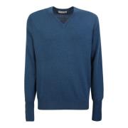 V-neck cashmere pullover van Ballantyne Ballantyne , Blue , Heren