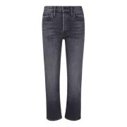 Straight Jeans Mother , Gray , Dames