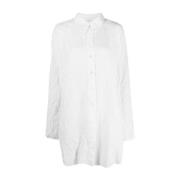 Witte Oversized Crushed Shirt Róhe , White , Dames