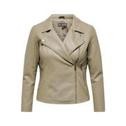 Leather Jackets Only Carmakoma , Beige , Dames