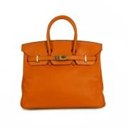 Pre-owned Leather handbags Hermès Vintage , Orange , Dames