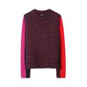 Gestreepte Alpaca Katoenmix Trui PS By Paul Smith , Red , Dames