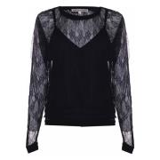 Elegante kanten blouse Kocca , Black , Dames