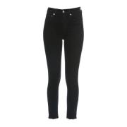 Jeans Comfort Stretch High Rise enkelgewasstraal Re/Done , Black , Dam...