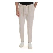 Trousers with lace tie Berwich , White , Heren