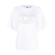 Wit Logo T-Shirt Stijlvolle Upgrade Gcds , White , Dames