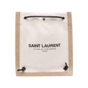 Stijlvolle witte rugzak met ritssluiting Saint Laurent , White , Heren