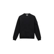 Zwart Licht Fleece Sweatshirt Woolrich , Black , Heren