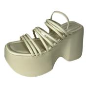 Leren Sandalen met Kruisband Vic Matié , Beige , Dames