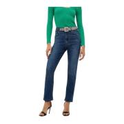 Rhinestone Riem Cropped Jeans Liu Jo , Blue , Dames