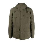 614 Donkergroene Aleutian Field Jas Woolrich , Green , Heren