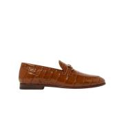 Bruine Croco Loafer met Horsebit Scarosso , Brown , Heren